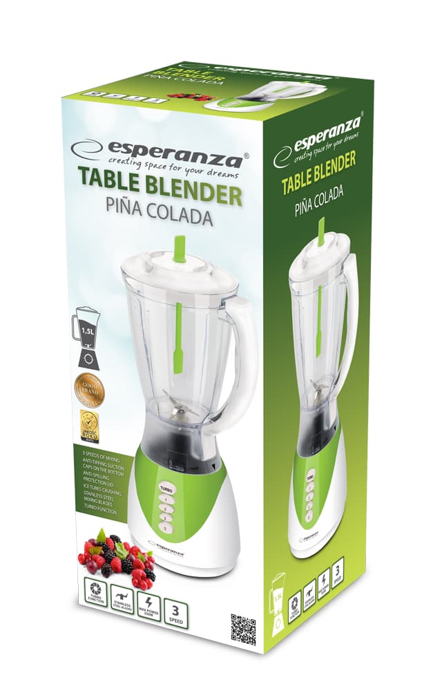 Esperanza PIÑA COLADA - zeleni blender s steklenico (350W) 2
