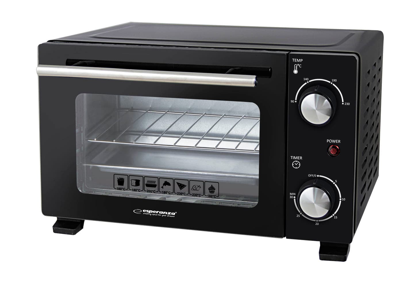 Mini pečica Esperanza CALZONE EKO007N, 10L, 800W