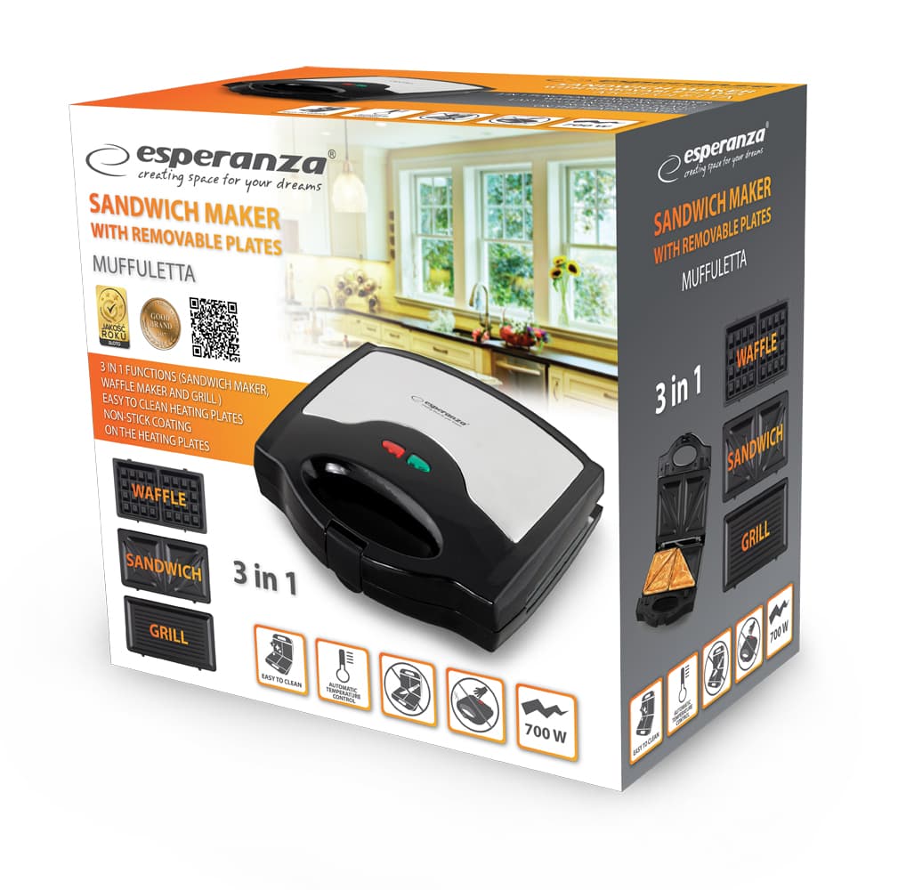 Esperanza univerzalni pekač 3v1 MUFFULETTA 700W 6