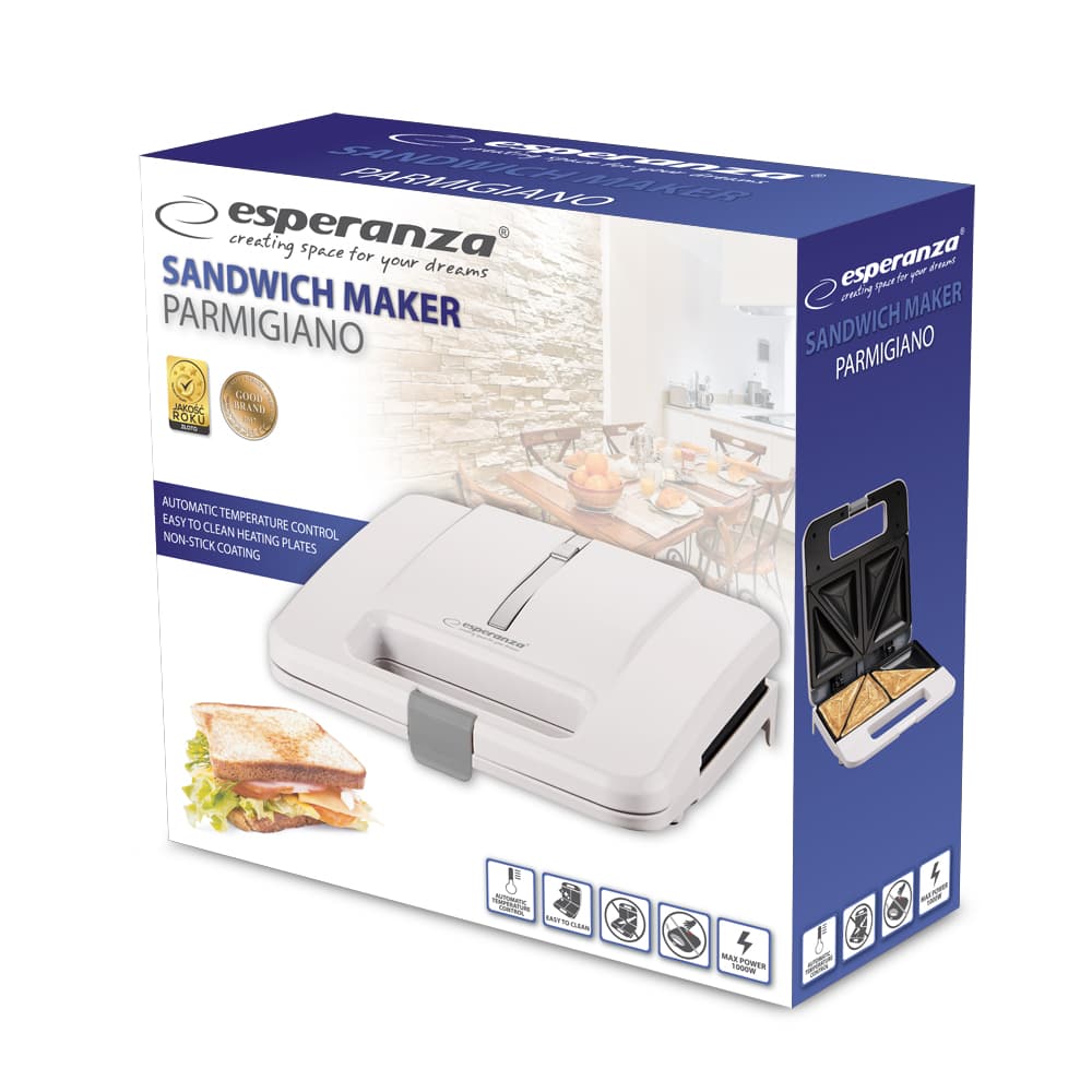 Esperanza Parmigiano EKT010W, 1000W, beli opekač za sendviče 8