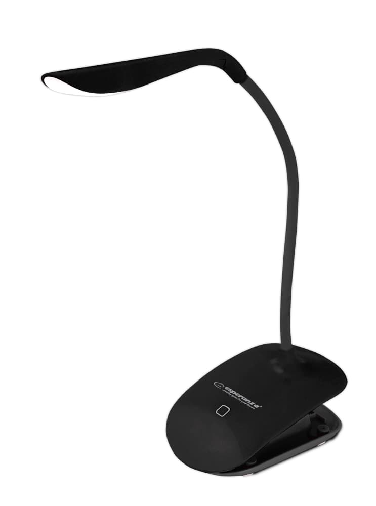 Esperanza Deneb ELD104K LED namizna svetilka s klipsom, črna