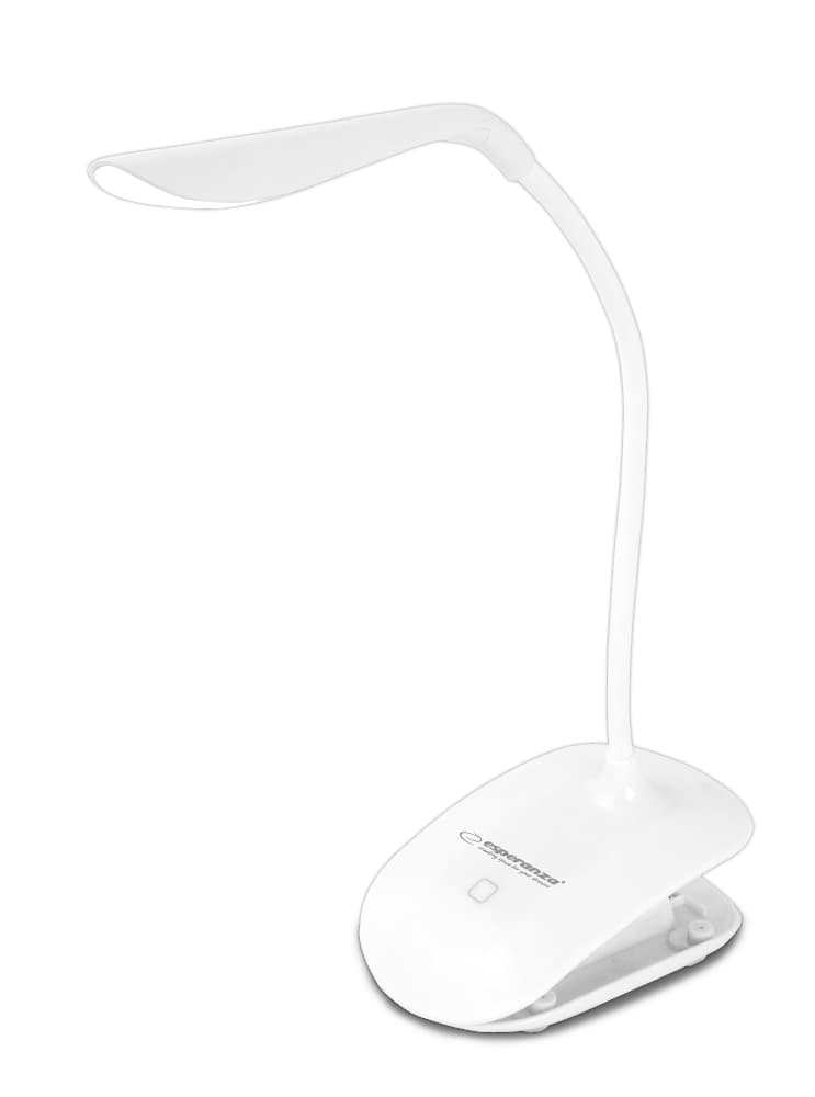 Esperanza Deneb ELD104W LED namizna svetilka s klipsom, bela