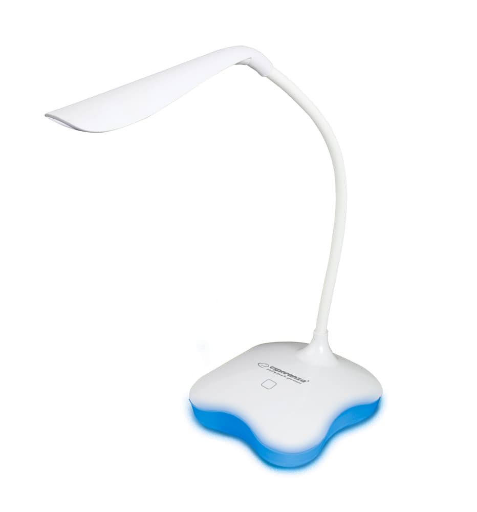 Esperanza Mimosa ELD105W LED namizna svetilka, bela, osvetljena osnova 2