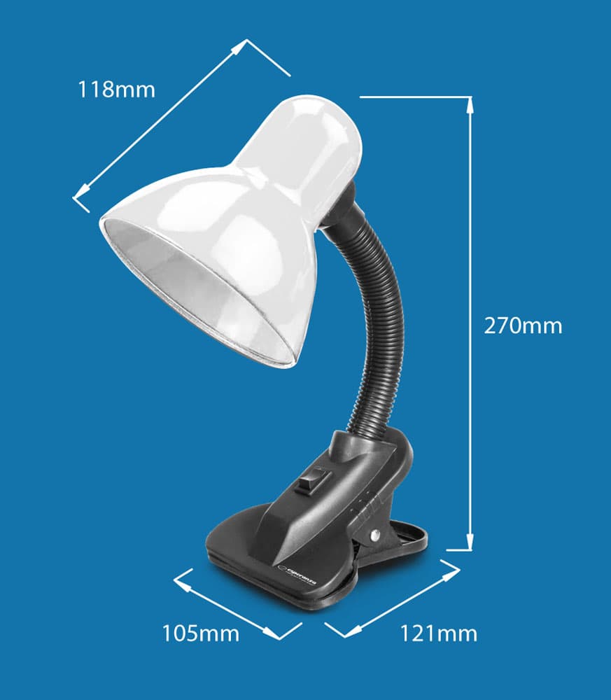 Namizna svetilka Esperanza Procyon ELD106W, E27, bela 3