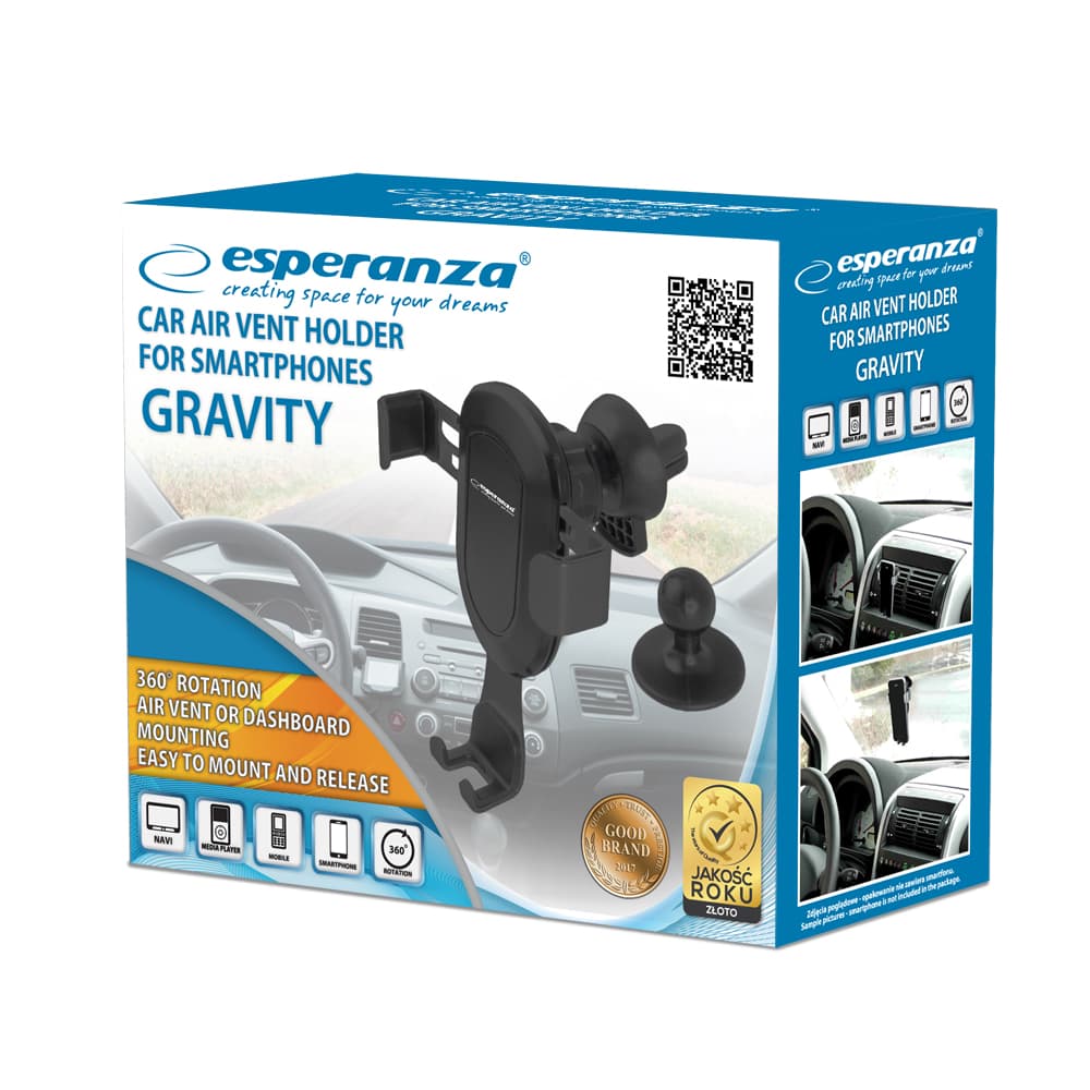 Esperanza avto držalo za telefon GRAVITY, montaža na ventilacijo/armaturo 2