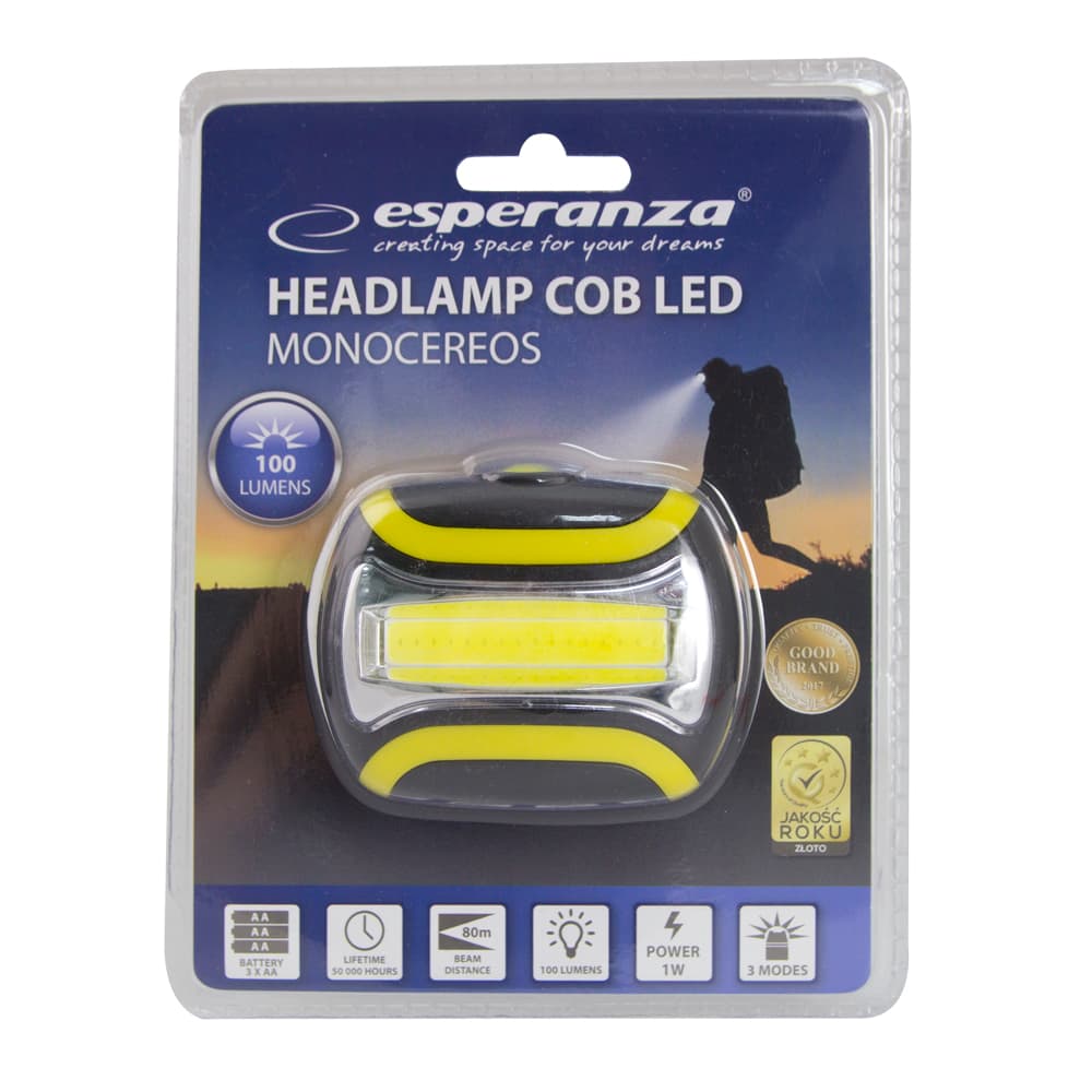Naglavna LED svetilka Esperanza MONOCEROS, 1W COB, 100 lm, 80m 4