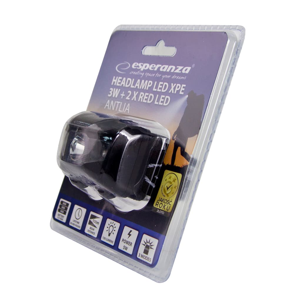 Esperanza ANTLIA naglavna LED svetilka, XPE LED 5W, 150 lm, 100m 5