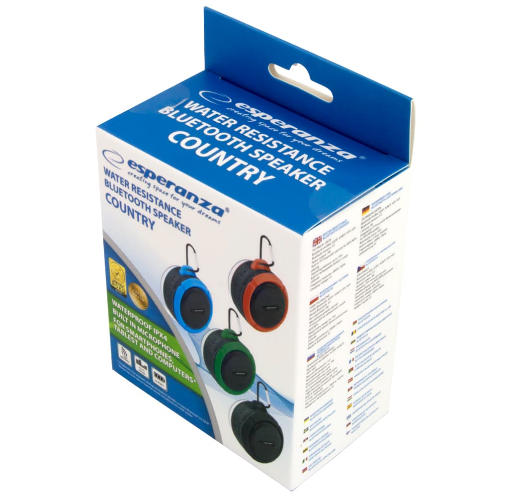 Esperanza Bluetooth zvočnik Country, črno-rdeč 3
