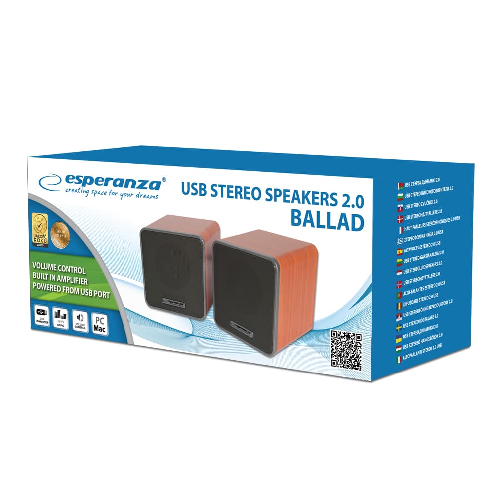 Esperanza BALLAD stereo zvočniki 2.0, USB 2