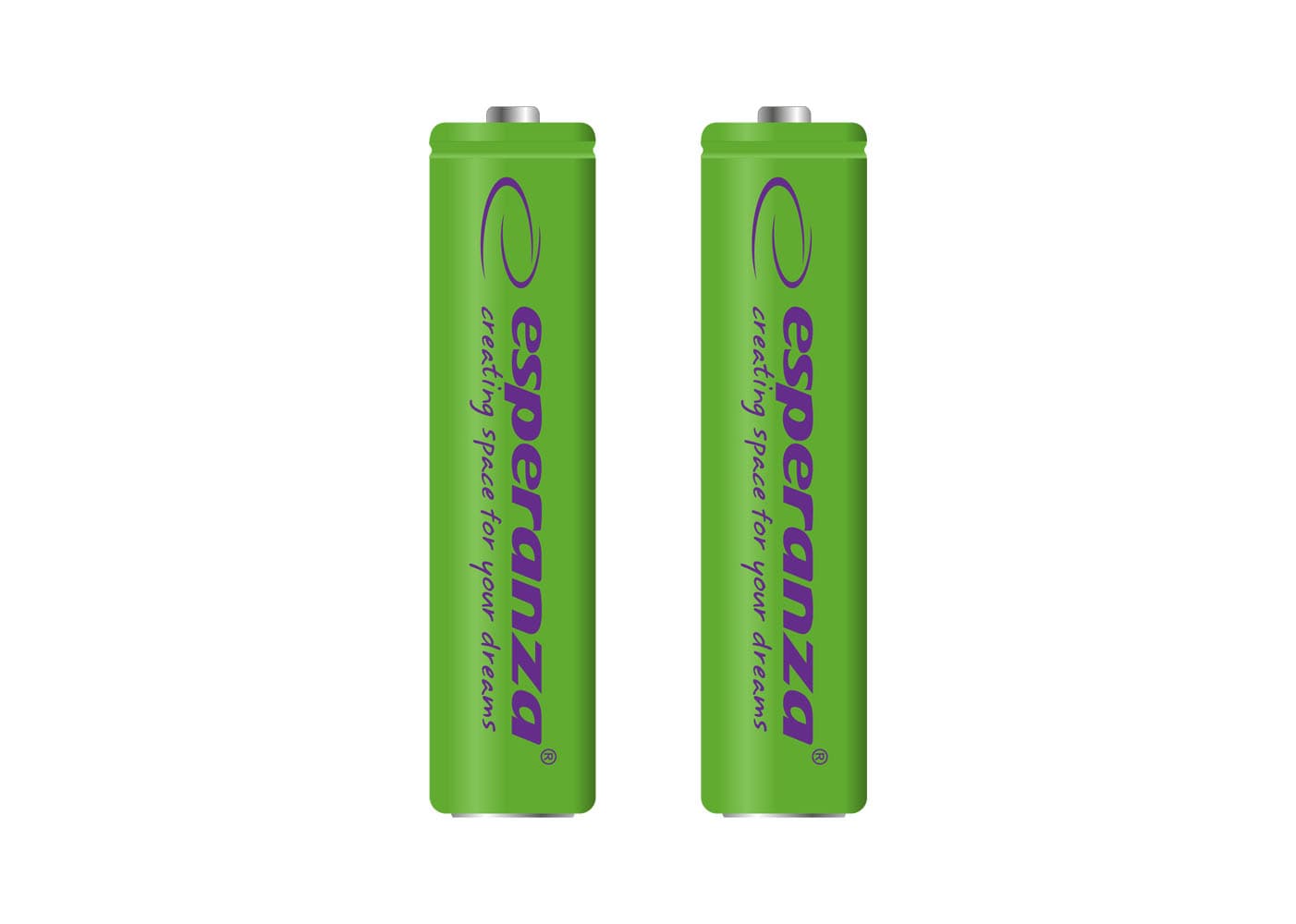 Polnilne baterije Esperanza Ni-MH AAA 1000 mAh, zelene, 2 kosa