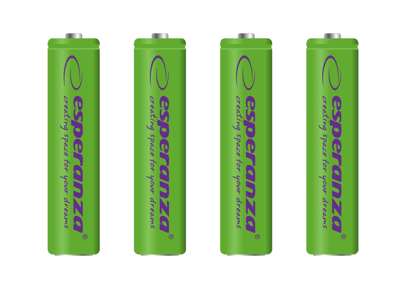 Baterije polnilne Esperanza AAA Ni-MH 1000mAh, 4 kos, zelene