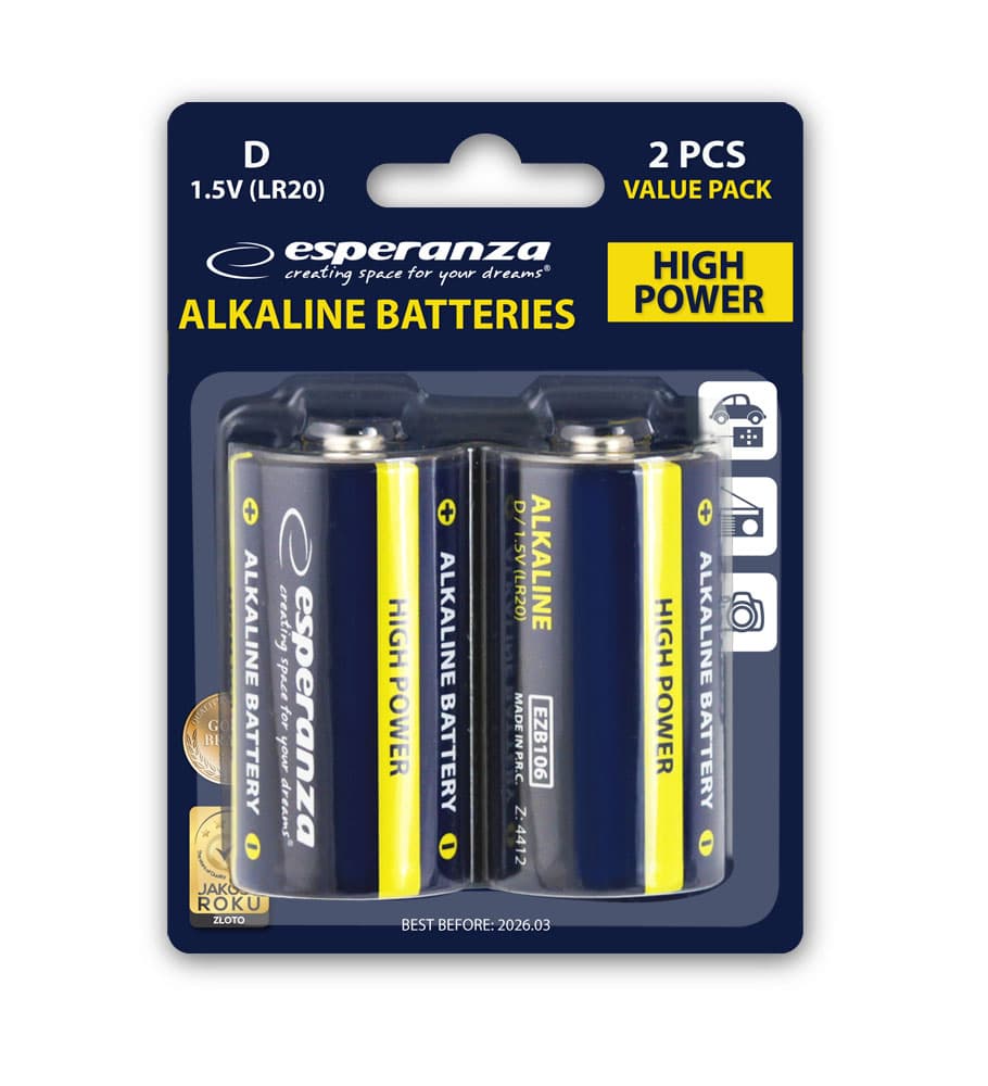 Esperanza alkalne baterije LR20 (D) 2 kom. 7