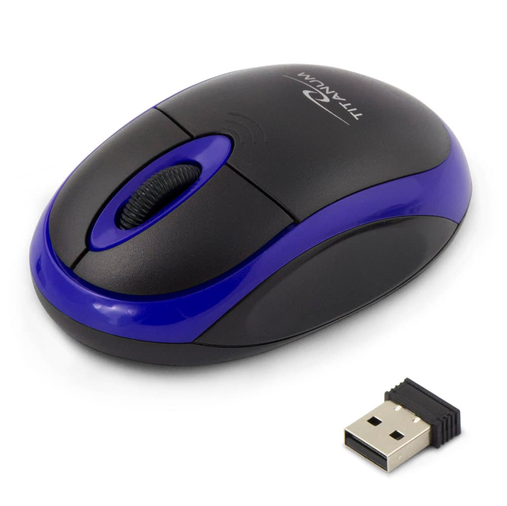Titanum TM116B brezžična miška 2.4GHz optična USB Vulture, črno-modra