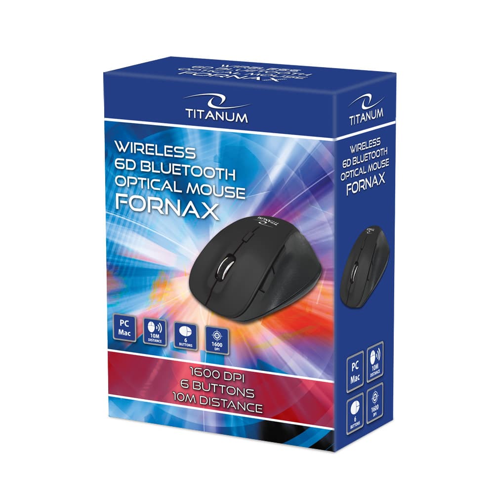 Titanum TM122K Brezžična miška, Bluetooth, 6D optična, črna 2