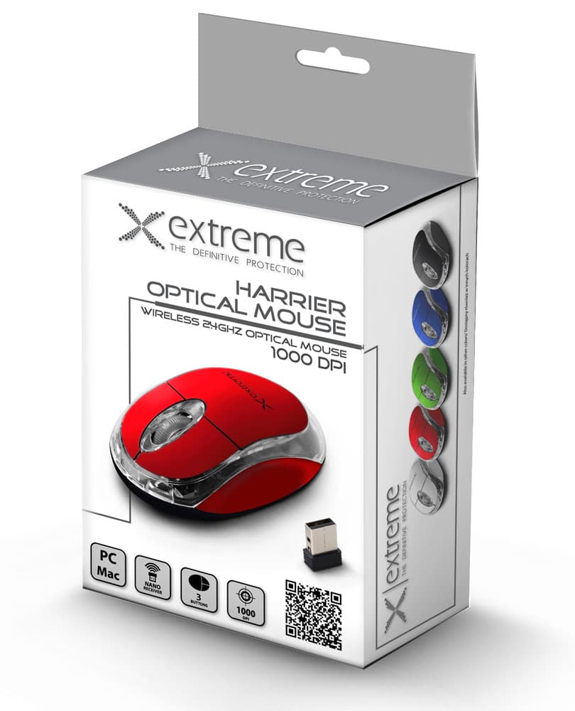 Extreme Harrier brezžična miška 2.4GHz, USB, rdeča 6