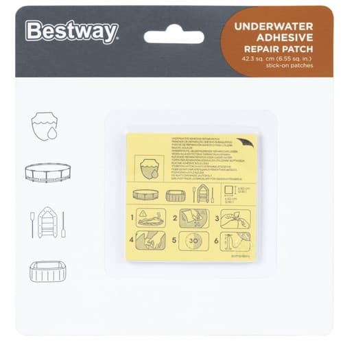 Komplet vodoodpornih zaplat za popravilo bazena BESTWAY 62091, 10 kosov 4