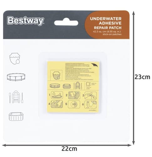 Komplet vodoodpornih zaplat za popravilo bazena BESTWAY 62091, 10 kosov 5