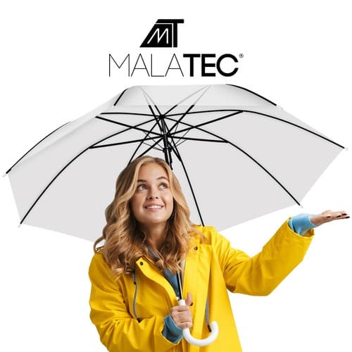 MALATEC prozoren bel dežnik z belim okvirjem, 93 cm 6