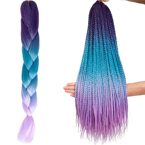 Umetni lasje v kito ombre modro-vijolični SOULIMA W10342
