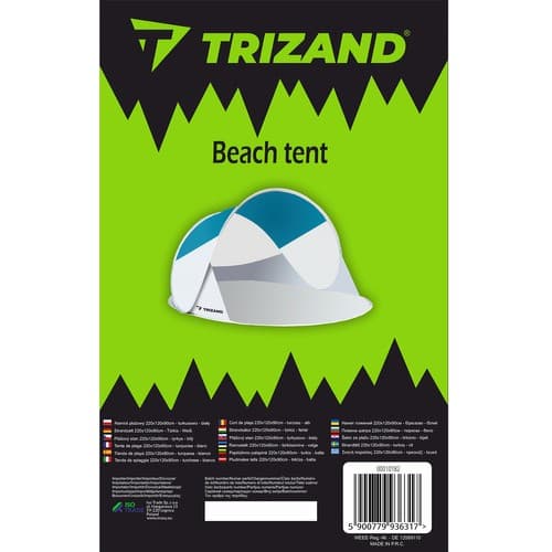 TRIZAND plažni šotor, turkizno-siv, 220x120x90cm 8