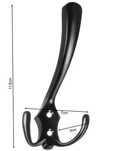 Črni stenski obešalniki v stilu loft - set 5 kosov 5