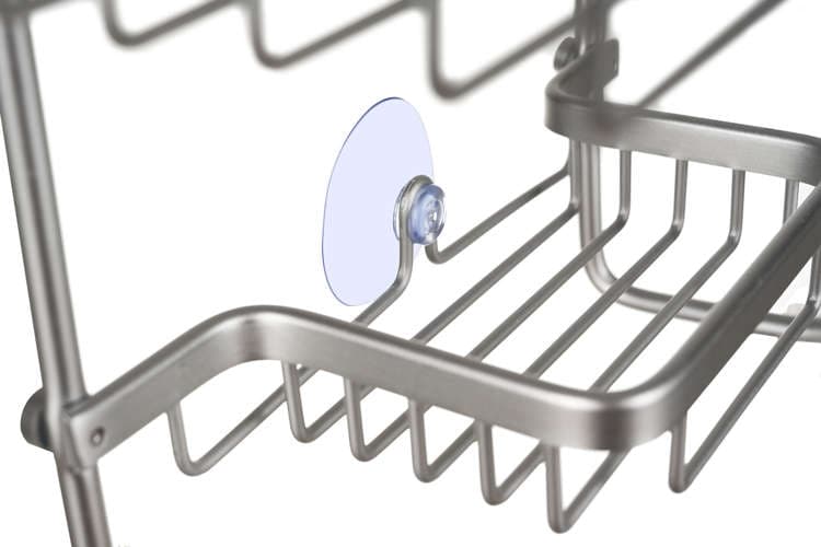 Prizemna kotna polica za tuš kabino - aluminij, srebrna 4