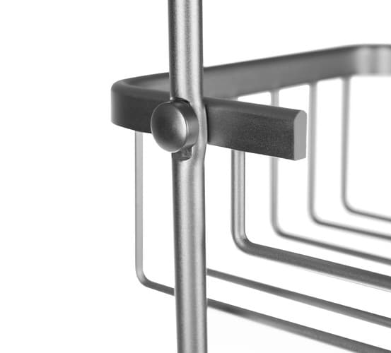 Prizemna kotna polica za tuš kabino - aluminij, srebrna 6