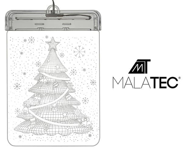 MALATEC 3D LED vitraž - Jelka, na baterije 6