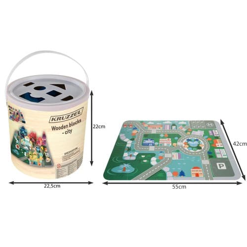 KRUZZEL Set lesenih kock - mesto, 100 kosov 3