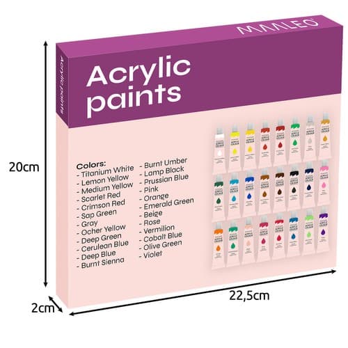 Akrilne barve MAALEO 24 barv (12ml) 2