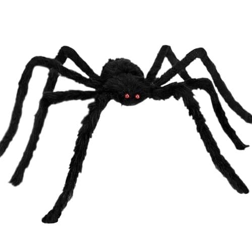 Malatec Velikanska Halloweenska dekoracija - Plišasti pajek, 90 cm, črn