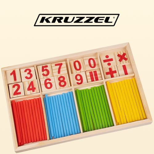 Kruzzel Lesene paličice za učenje štetja + številke 2