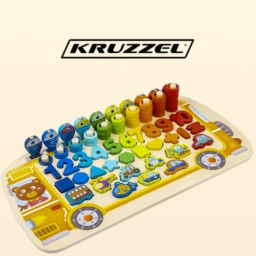 KRUZZEL lesena sestavljanka "Sorter 6v1" 2