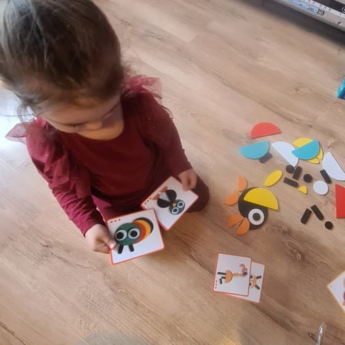 KRUZZEL lesena sestavljanka - geometrijske figure živali