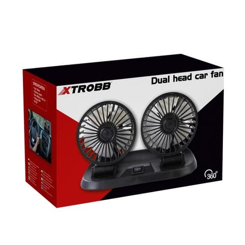Avtomobilski ventilator XTROBB, 12V, dvojni, 360° 2