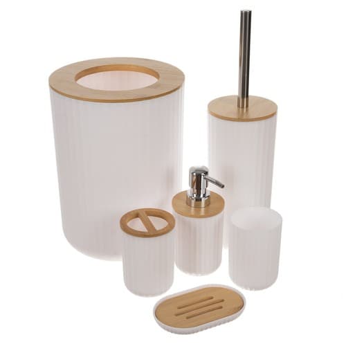 RUHHY Kopalniški set 6 kosov, beli - bambus 4
