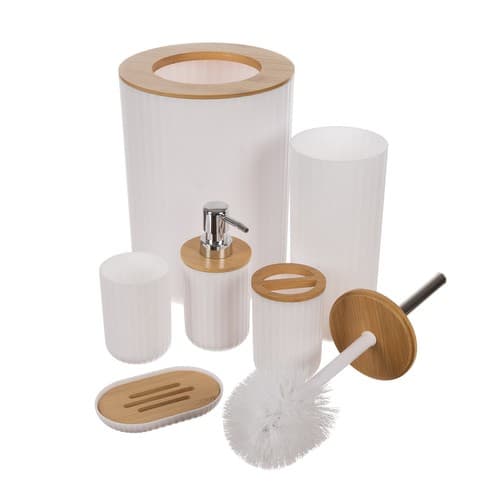 RUHHY Kopalniški set 6 kosov, beli - bambus 6