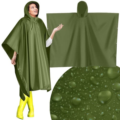 Zelena dežna pončo jakna TRIZAND