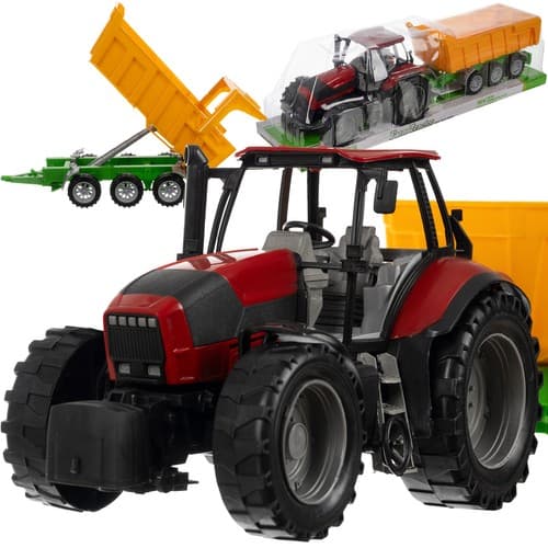 KRUZZEL Traktor na pedala s prikolico, velik, modri