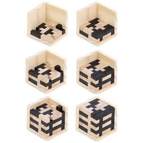 Lesena sestavljanka - MO BrainyCube KRUZZEL 2
