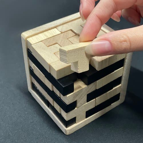 Lesena sestavljanka - MO BrainyCube KRUZZEL 7