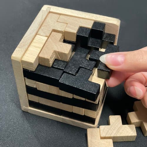 Lesena sestavljanka - MO BrainyCube KRUZZEL 8