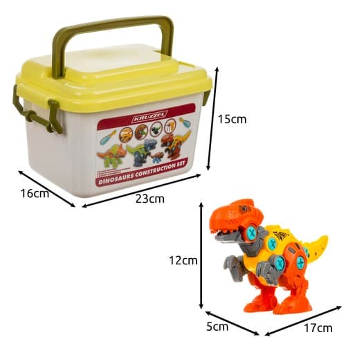 KRUZZEL Konstrukcijski set "Dinozavri" 4v1 2