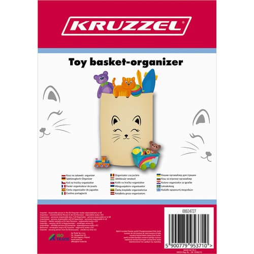 Organizator/koš za igrače KRUZZEL 42 L, z vrvico 2