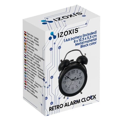 Retro budilka s kovinskim zvončkom IZOXIS 25473, LED osvetlitev 3