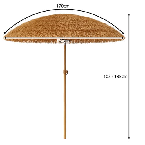 GARDLOV Vrtni senčnik - Havajski, 170 cm, z gibljivo glavo 2