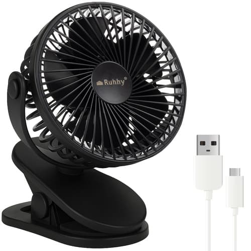 Brezžični namizni ventilator Ruhhy 25567, črn, s sponko
