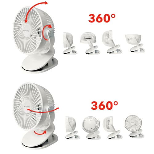 Brezžični namizni ventilator Ruhhy 25566, bel, s sponko 4