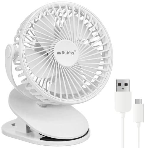 Brezžični namizni ventilator Ruhhy 25566, bel, s sponko
