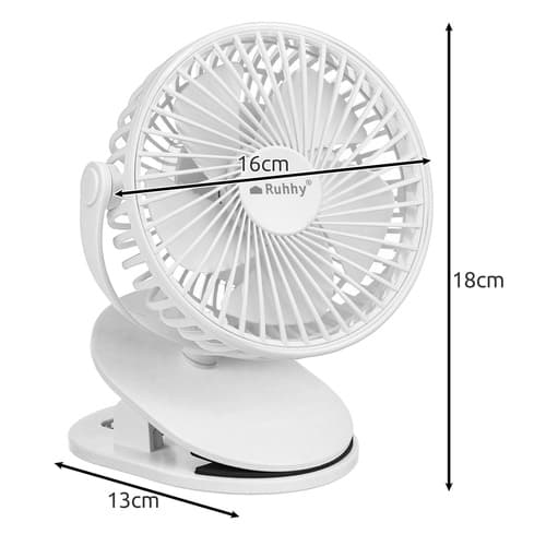 Brezžični namizni ventilator Ruhhy 25566, bel, s sponko 2
